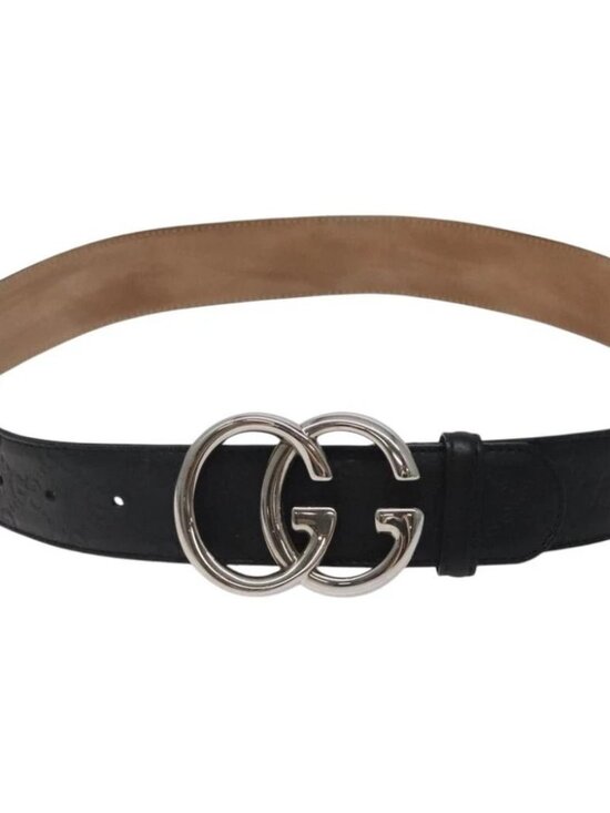 GUCCI GG Canvas Guccissima Belt Leather 37.8\